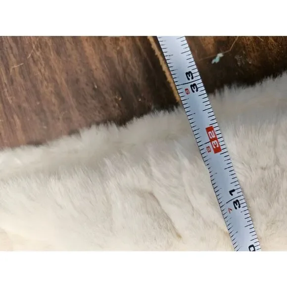 Gallery Cream Faux Fur Hoided Jacket Womens Medium - Picture 10 of 10